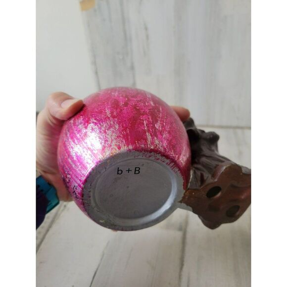 Faux chocolate bunny foil egg ceramic Easter spring decor unique - Picture 7 of 8